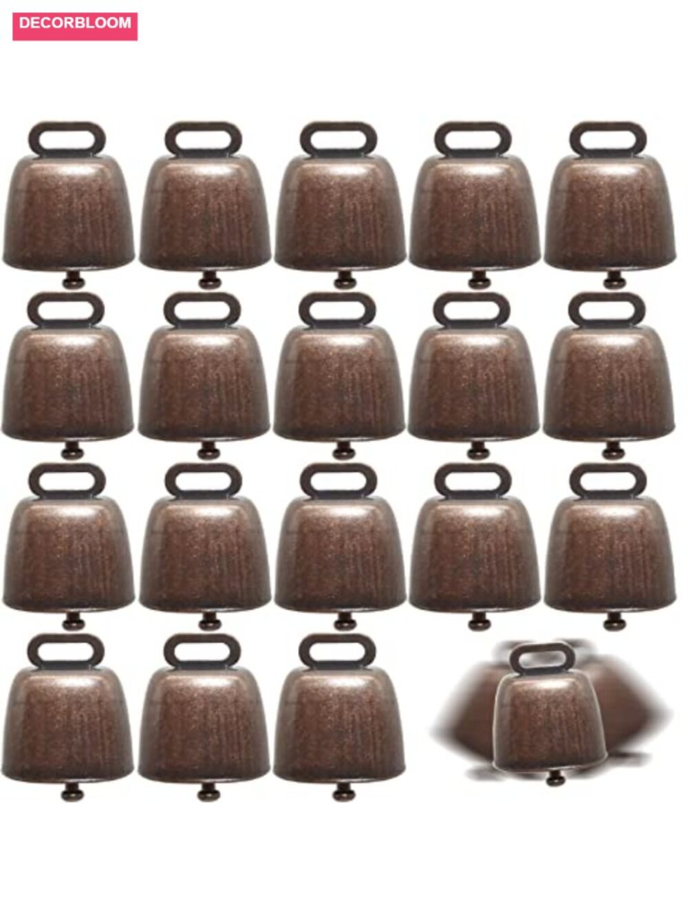 18pc Copper Bells Small Brass Bells Farm Animal Grazing Loud Chime